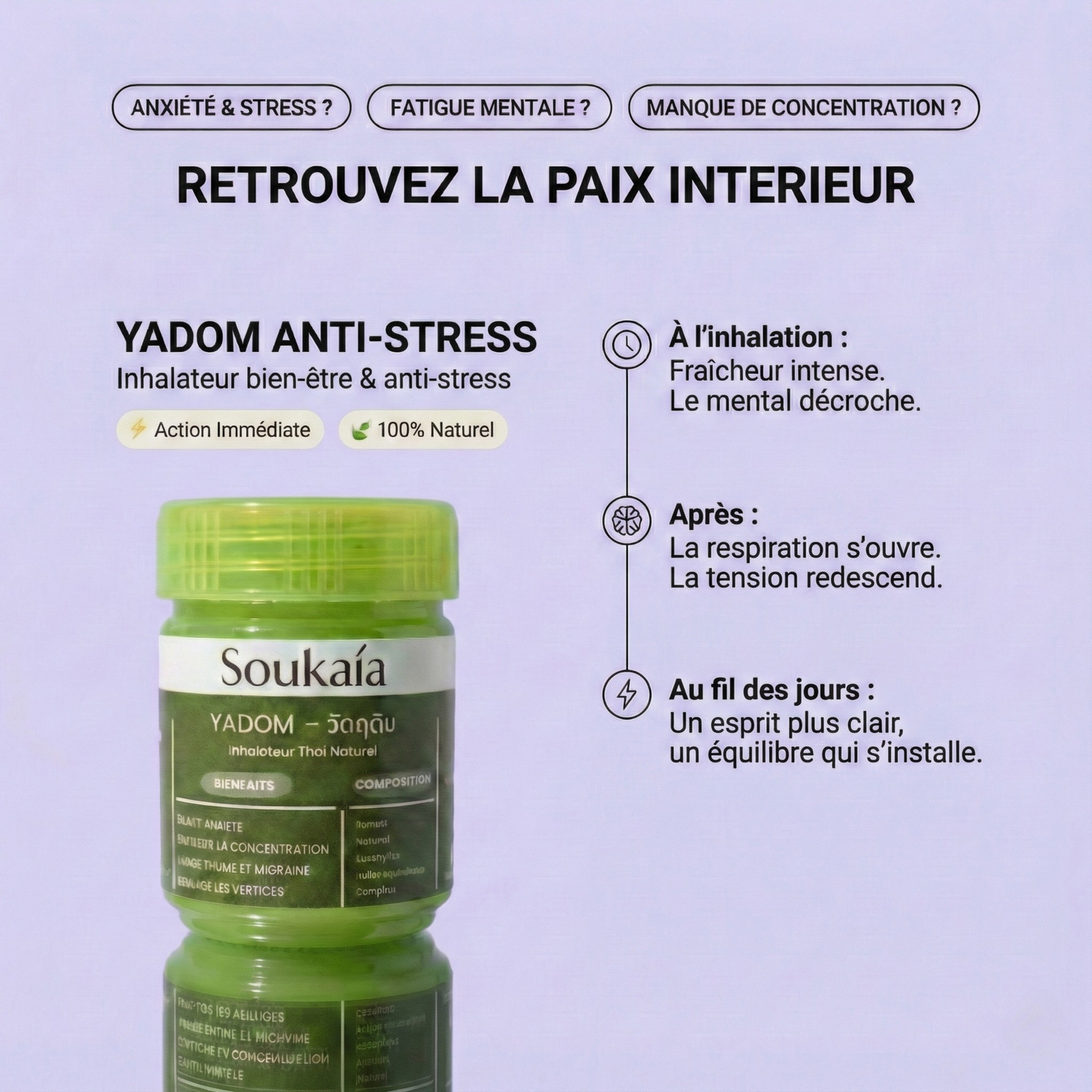 Inhalateur Naturel YADOM – Anti-Stress